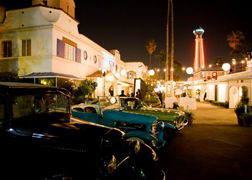 Antique cars on display at Crossroads during a book launch party and fund-raiser hosted by Taschen Publishing. Photo courtesy of Martha Adams, 2009.